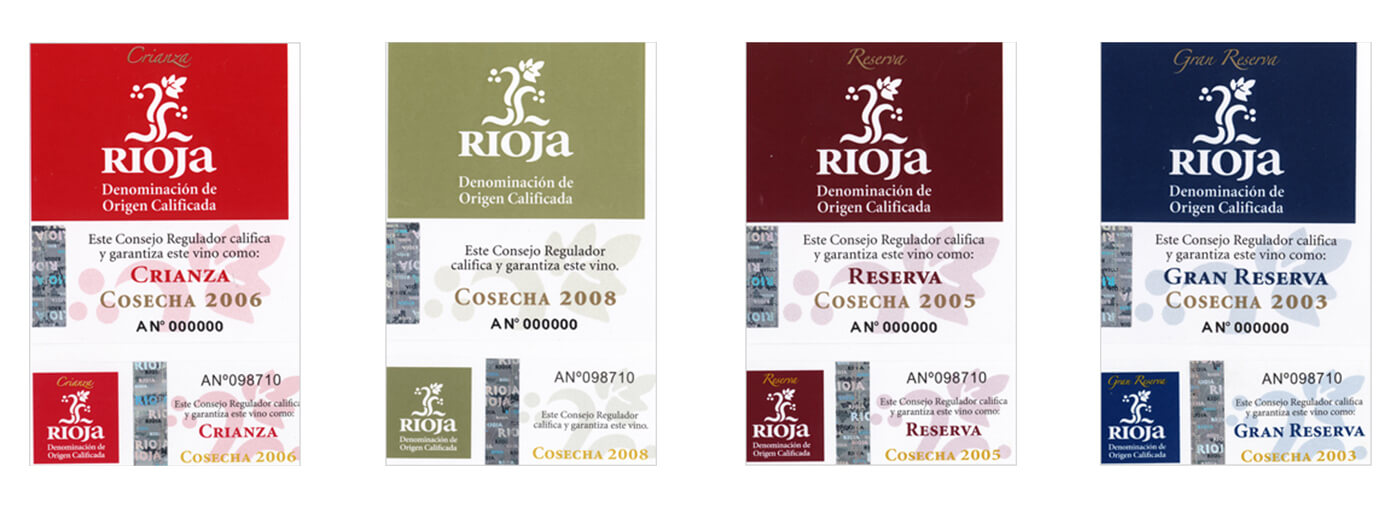 Etiquetas de la Denominación de Origen Cualificada Rioja