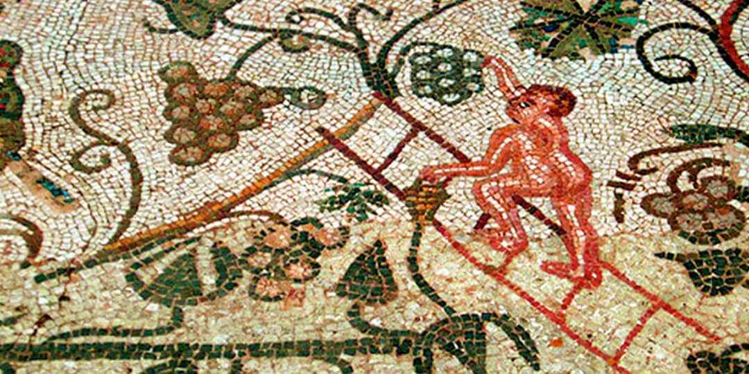 Mosaico romano de Mérida sobre la vendimia